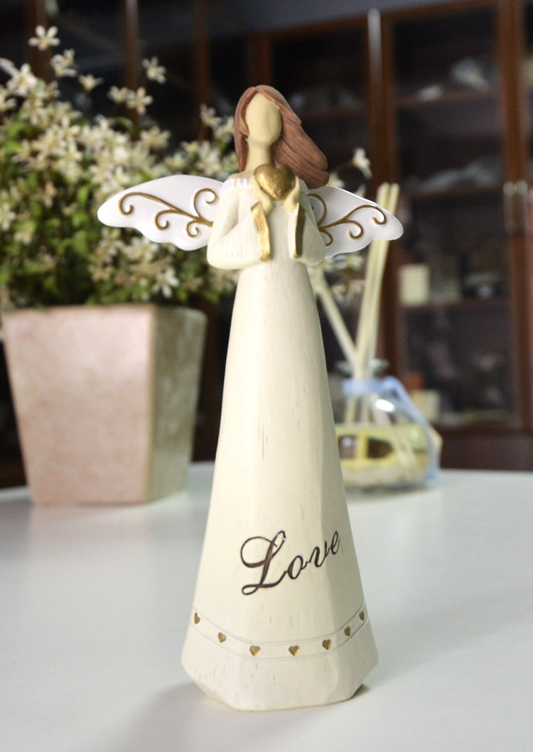 Christian gift ornaments love love love resin sculpture painted angel ornaments