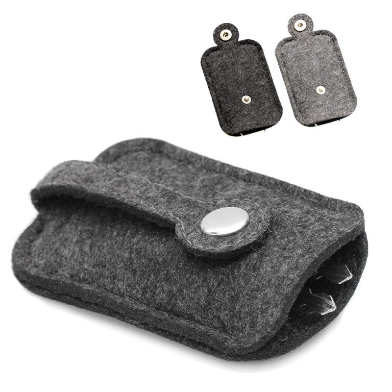 MUJI simple wool felt key bag male and female key chain U disk cute student home IC access control card storage bag