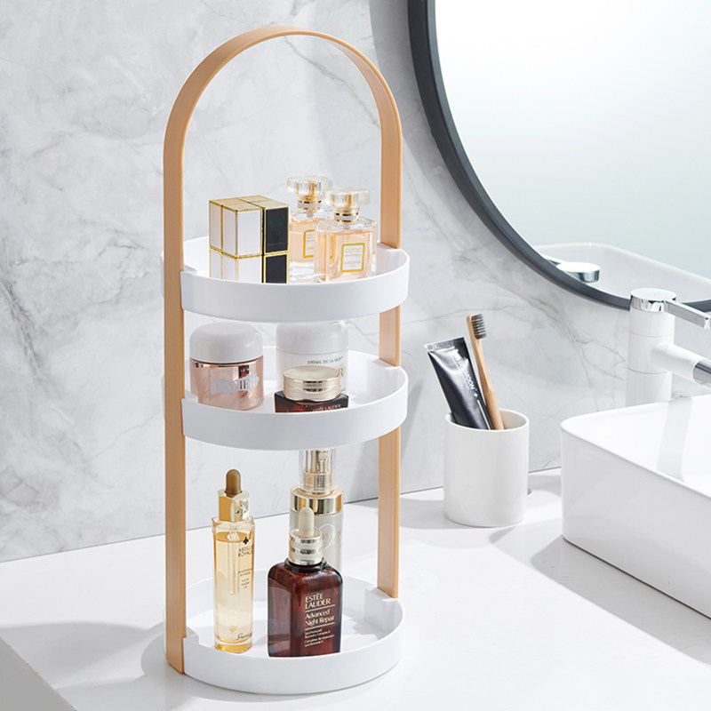 Cosmetic storage box portable multi-layer bathroom wash vanity shelf desktop lipstick skin care product finishing rack