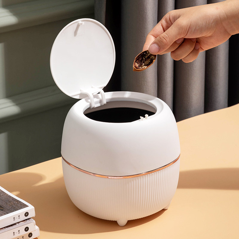 Desktop trash bucket pressed office household mini-packed basket living room tea few small debris containing barrels