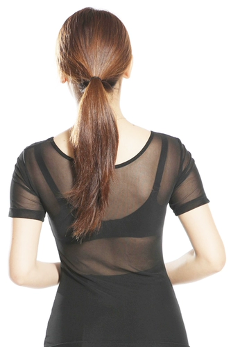 Весна и осень ультратонкий прозрачный цвет кожи цвет сетка базовая рубашка перспектива Солнце Защита Топ Мясо Цвет Танцевальная рубашка Большой размер внутренний