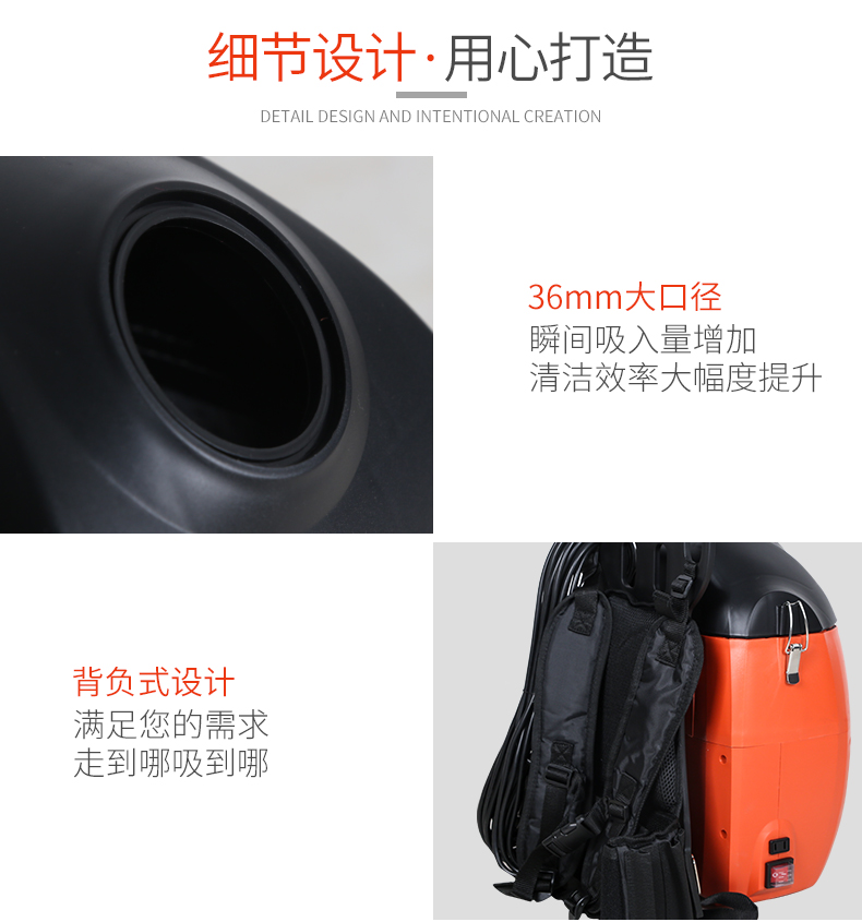Máy hút bụi lưng Chaobao BXC2A 1000W đeo vai cõng trên cao cầu thang máy khoan cầm tay 3L - Máy hút bụi robot hút bụi frico