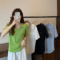 Big code womens dress 2022 Summer new foreign air display slim short sleeve T-shirt Fat sister Fashion 100 Lap Design Sensation Blouse