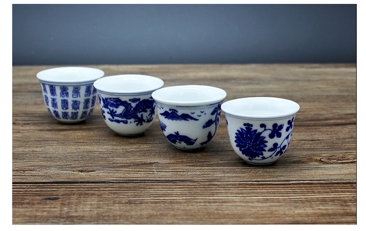 Jingdezhen gốm rượu vang trắng ly rượu ly rượu vang nhỏ hầm đạo cụ múa chén màu xanh và trắng sứ rượu hy sinh ly rượu vang