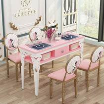 Medecor table and chairs suit combined Nordic net red single double double double deckit Tet price Economy Type of baking varnish white