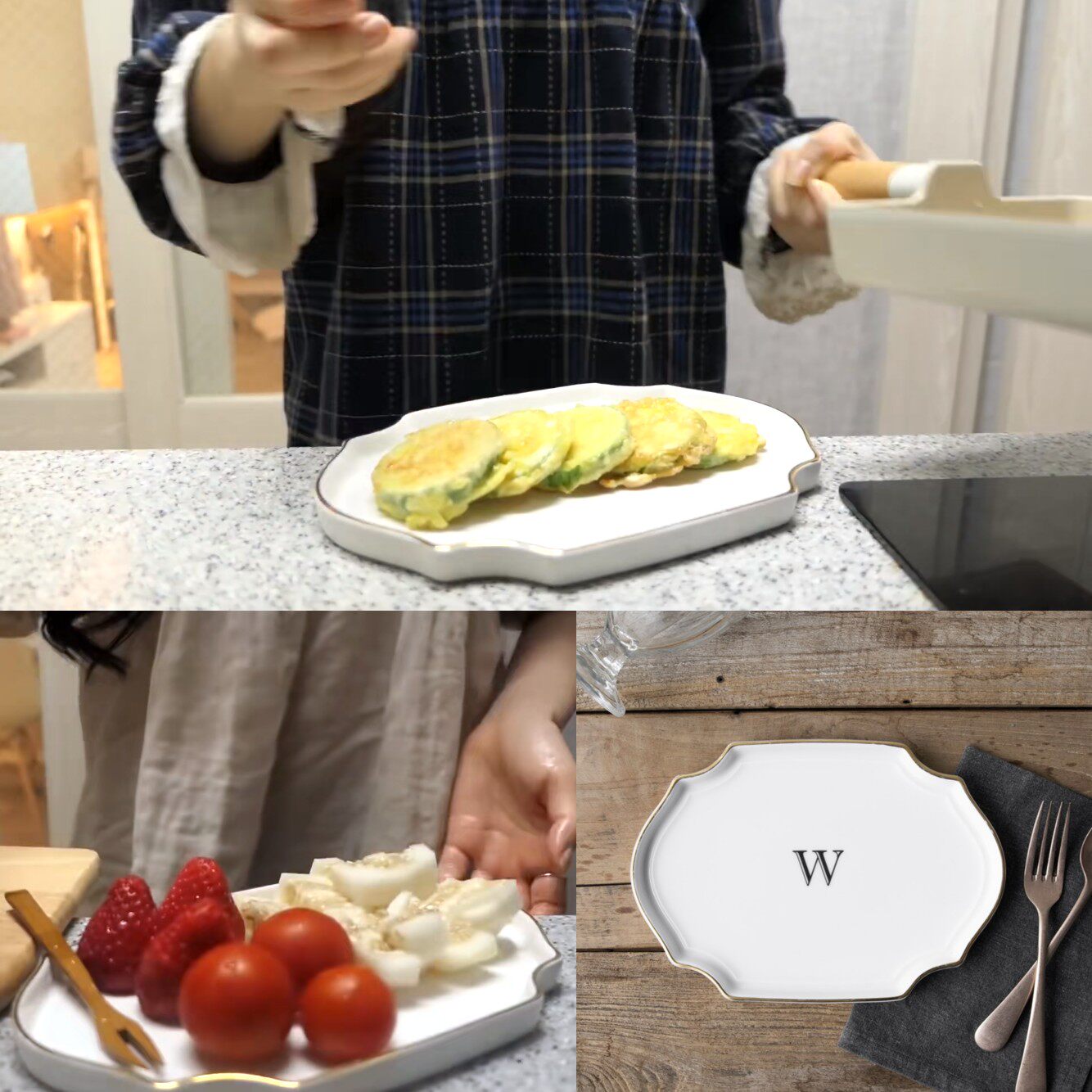 South Korea's mouth eating jhyun same w irregular white ceramic steak dessert kimchi rice cake plate saucer