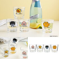 South Koreas stuttering and broadcasting ins blogger with peach bear mini mini transparent white wine Cup 4-piece set