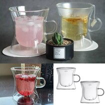 South Koreas mouth to eat and broadcast greedy cat little sister with double glass transparent water cup beer yogurt coffee cup tea cup