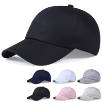 Solid color hat mens summer baseball cap Korean version of the tide wild black soft top female Xia Guang board curved cornice pure black cap