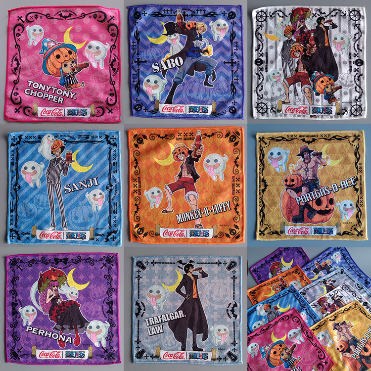 Sea thief Wang ONE PIECE Children's cartoon small square towels with small towel Halloween suit collection-Taobao