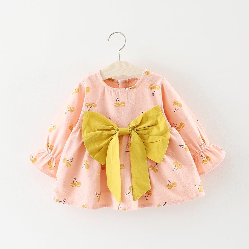 Nữ mùa thu bé gái 0-1 tuổi mùa đông 2 váy dài tay 3 quần áo trẻ em 4 váy công chúa cotton váy đầm thu đông bé gái