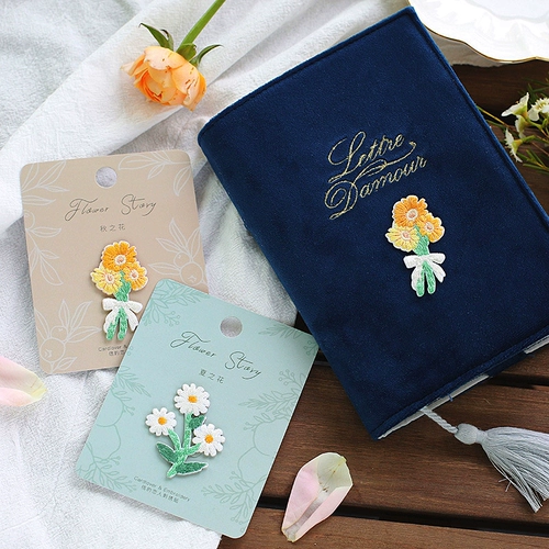 Штаны, сумка, самоклеющийся пластырь, в цветочек, с вышивкой