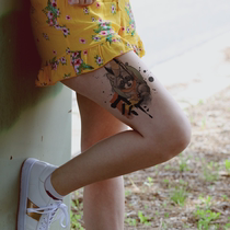 Cartoon design sense raccoon men and women sexy waterproof durable tattoo sticker tattoo big coffee tattoo master joint name Original