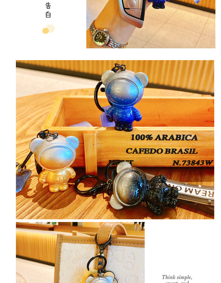 创意星空宇航员钥匙扣可爱卡通小熊公仔挂件汽车包包挂饰礼品批发详情6