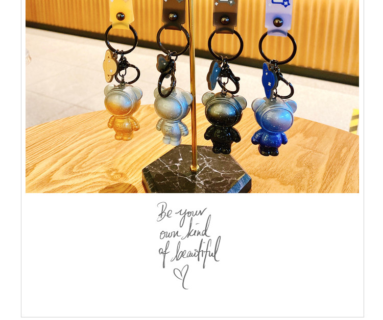 创意星空宇航员钥匙扣可爱卡通小熊公仔挂件汽车包包挂饰礼品批发详情8