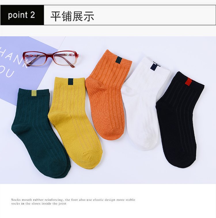 5 đôi vớ dành cho nữ loại vải cotton mỏng vớ nữ thấp để giúp khử mùi kẹo màu vớ sinh viên vớ phiên bản Hàn Quốc vớ noel