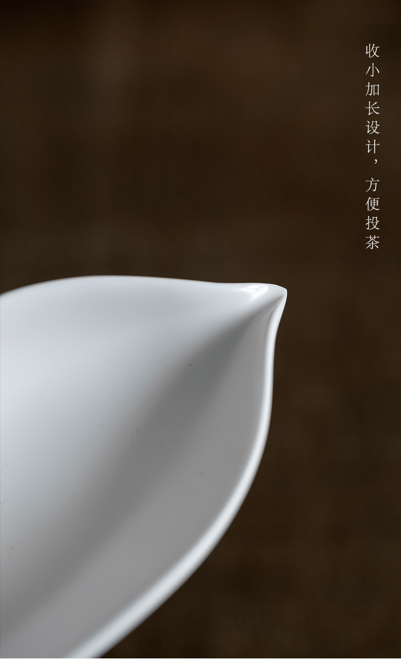 Jun ware fat white petals tea holder zen to watch kung fu tea tea ceramics parts household with tea, tea tea zero shovel