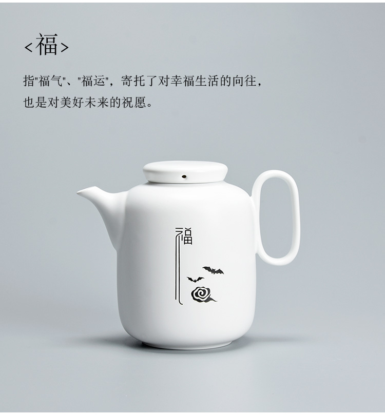 Jun ware teapot single pot of contracted zen household utensils, high - capacity ceramic tea kettle handle pot of 960 ml