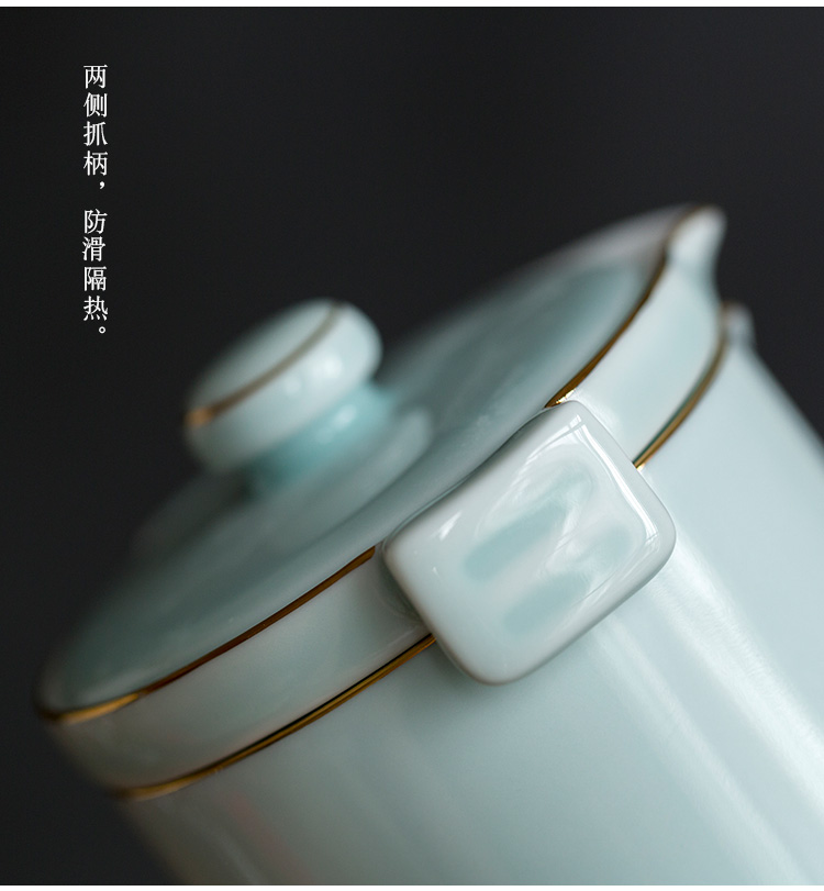 Jun ware celadon crack cup is suing travel a pot of tea set suit portable small sets of kung fu 2 cups with you receive