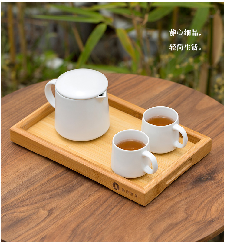 Jun is pure white mini mugs ins contracted household small glass ceramic cup with handle the hot cup of tea