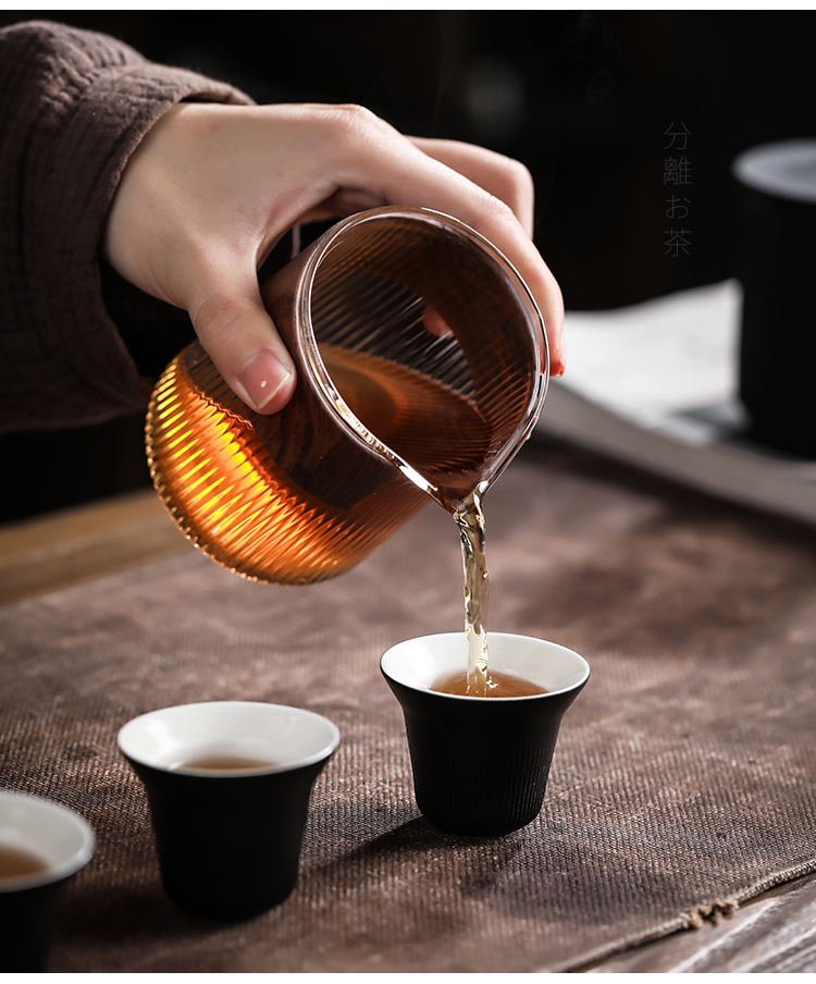 Jun ware matrix crack of glass ceramic contracted small travel tea set outfit portable teapot teacup. A pot of three cups