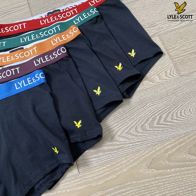 Британо-шотландские мужские боксеры-майки LYLE&SCOTT, комфортные, дышащие и влаговыводящие, эластичные хлопковые боксеры в однотонном цвете