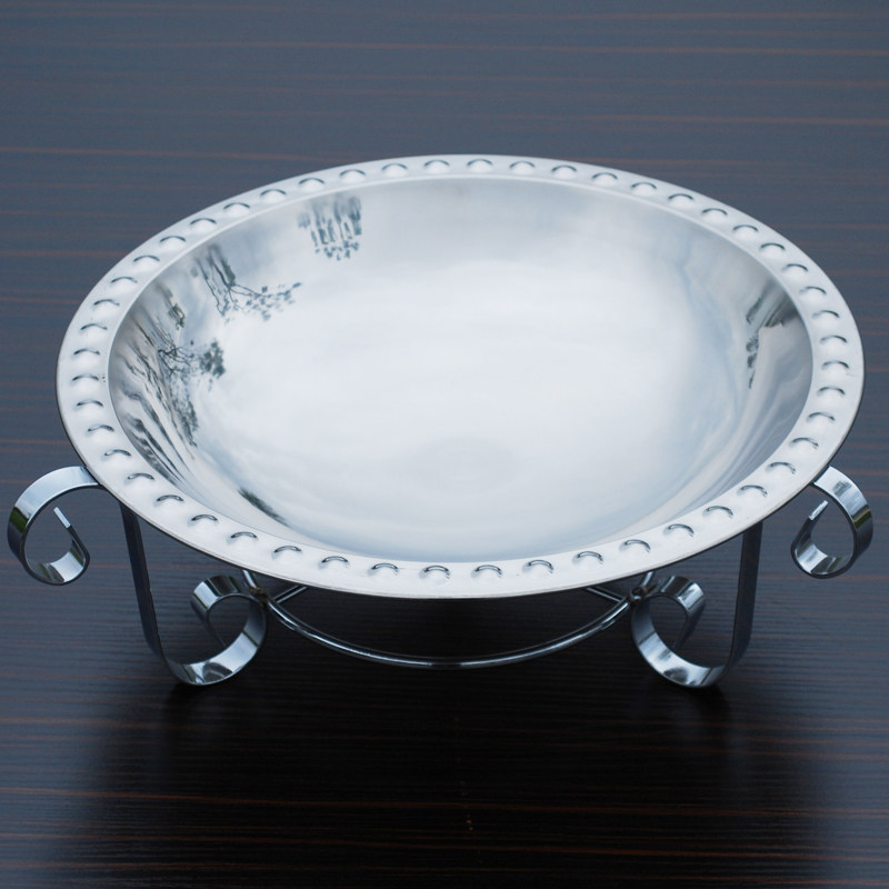 Stainless steel alcohol pot small hot pot chop pepper fish head pot dry pot solid alcohol stove household fire boiler 32cm