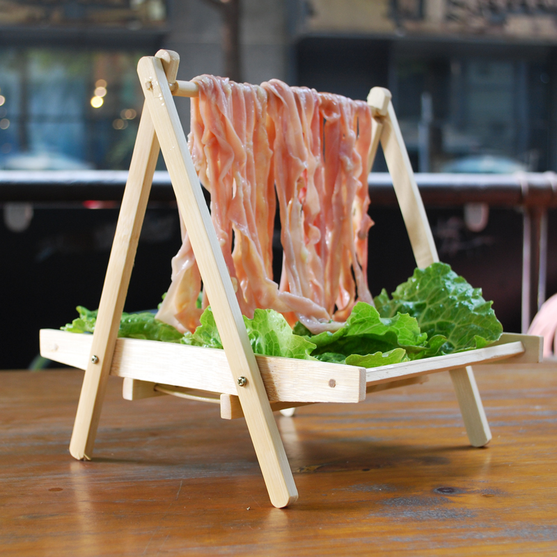 Bamboo hot pot shop duck sausage rack Bamboo pallet Creative duck sausage support rack Duck sausage goose sausage rack with goose sausage display rack