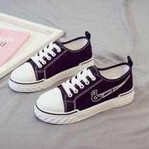 2021 spring new canvas shoes womens shoes casual wild Korean version of cloth shoes summer student tide shoes black board shoes