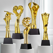Resin trophy custom creative five-pointed star thumb sales team award company sales crown lettering annual trophy