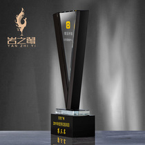 Type 2021V Crystal Trophy Customised Upscale Atmospheric Football Medal Booking honours Team Champion Authorised Cards