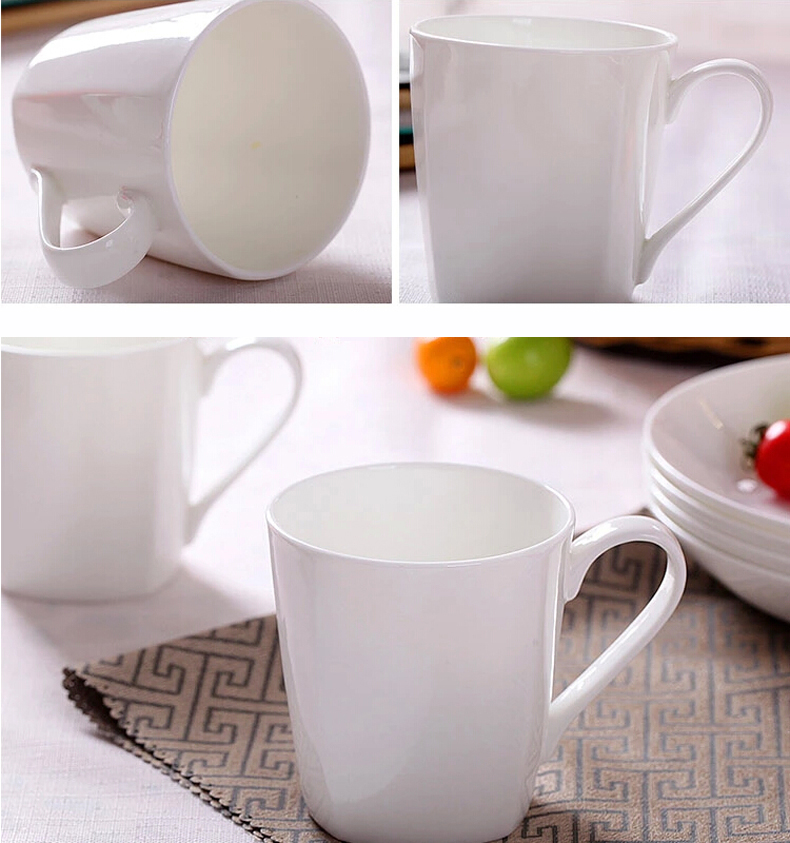 Jingdezhen porcelain contracted ipads ceramic keller cup cup pure white mugs custom LOGO milk coffee cup