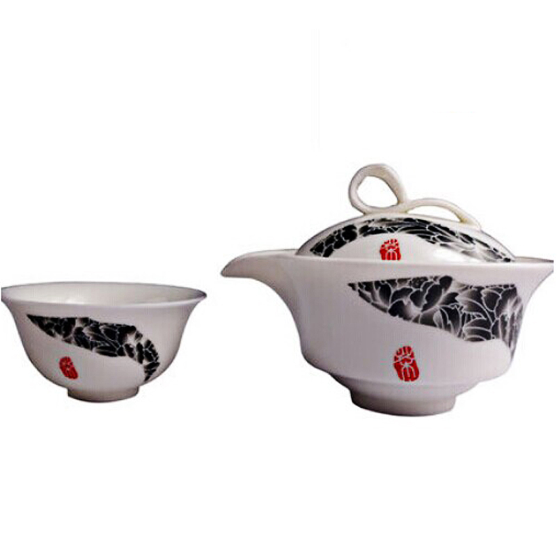 Hui make kung fu tea set seven skull porcelain tea sets of seven catch a pot of tea tree peony