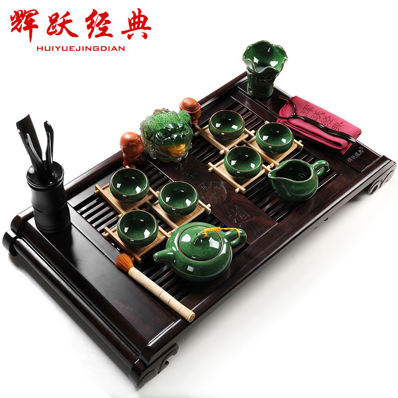 Hui make kung fu tea tea tray ebony wood tea sets suit your up celadon ceramic tea set