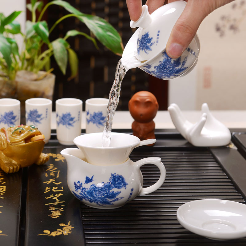 Hui, make ceramic tea sets quality goods/ipads China kung fu tea set/induction cooker solid wood tea tray was calligraphy