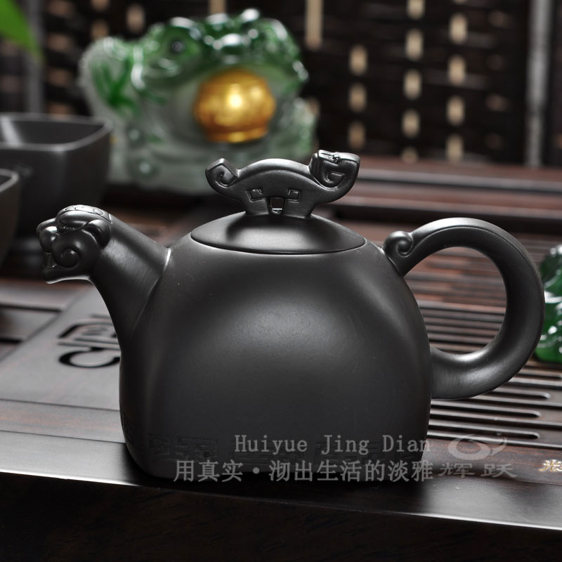 Hui make ebony tea tray induction cooker four purple sand tea set tea service of a complete set of black TanXiangYun combination