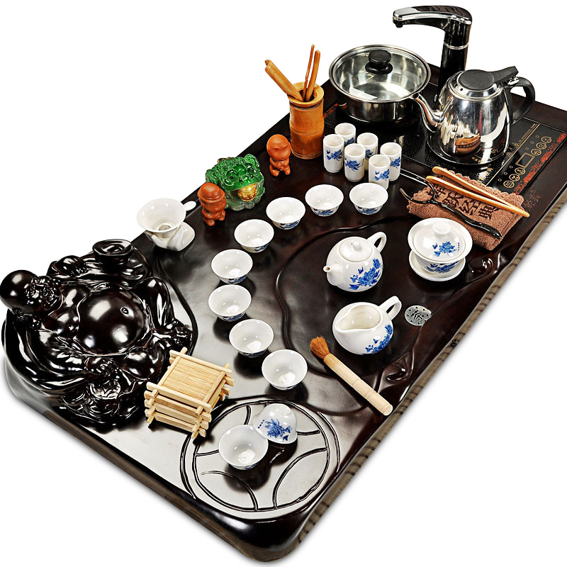 Hui, make tea set kung fu tea set your up of a complete set of purple sand tea sets electromagnetism technology wood tea tray