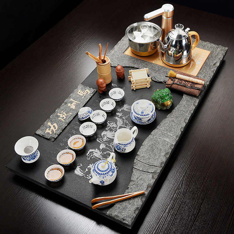 Hui, make violet arenaceous kung fu tea set the whole sharply stone tea tray tea tea sea automatic