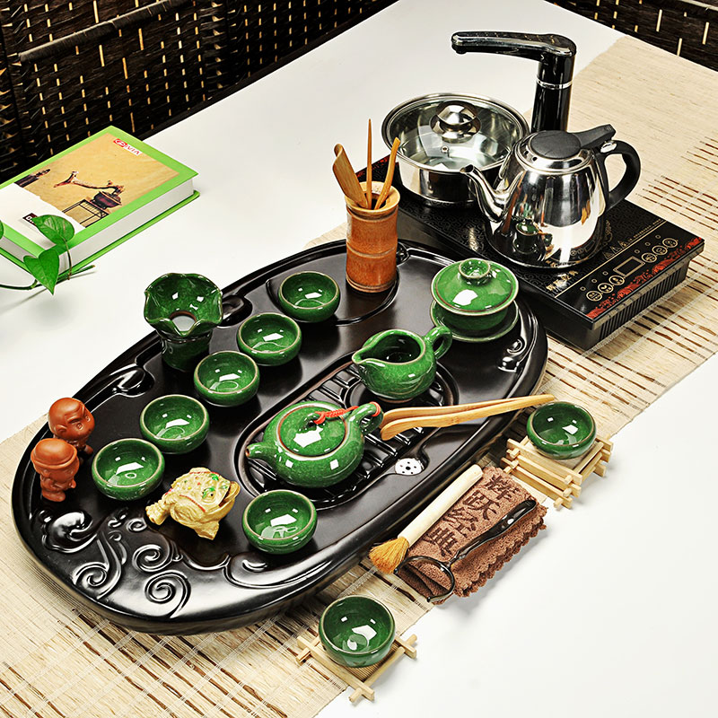 Hui, make tea blocks sharply tea tray was solid wood tea table of a complete set of violet arenaceous kung fu tea set of a complete set of induction cooker