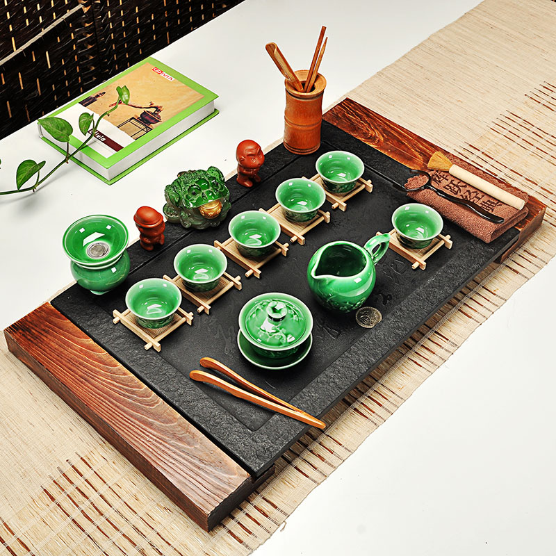 Hui, make tea sets tea set a complete set of violet arenaceous kung fu tea sets of household solid wood sharply stone tea tray tea table