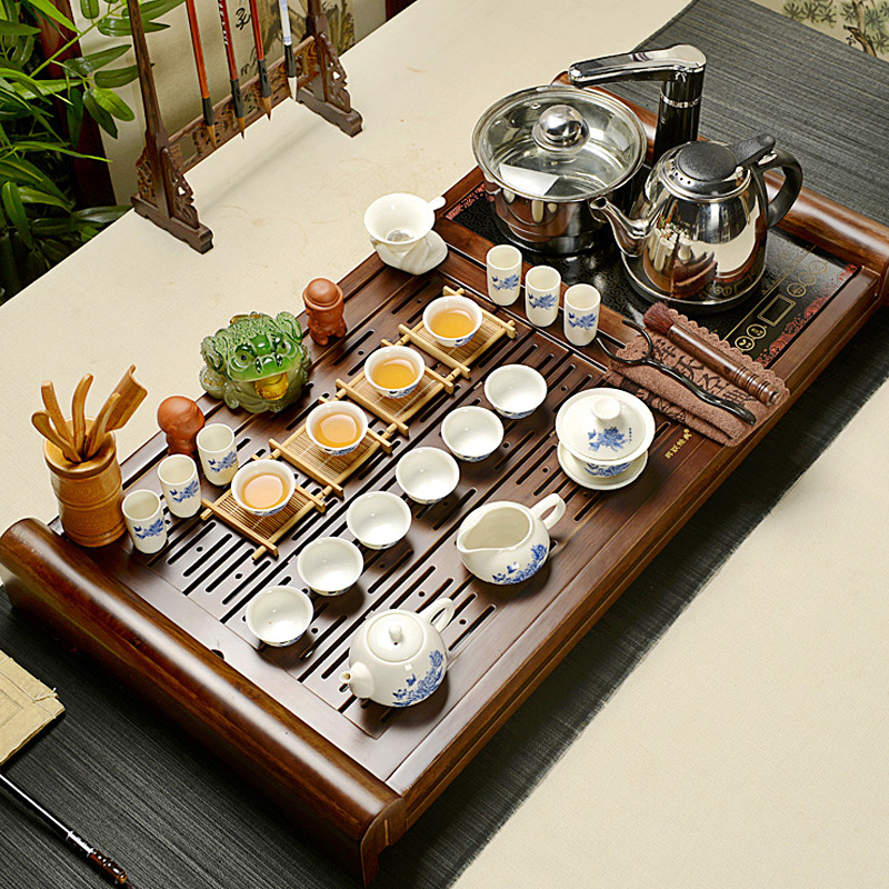 Hui, make ice crack kung fu tea set suits for your up ceramic up of a complete set of induction cooker solid wood tea tray