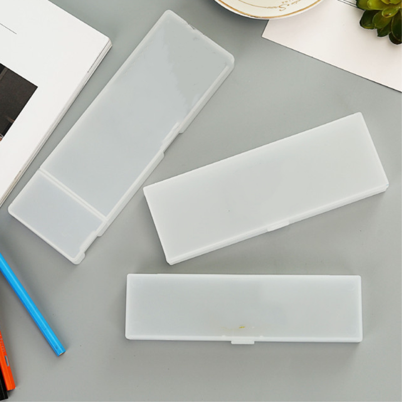 PP plastic pen case transparent frosted pencil case Jane about lead pencil case stationery containing box students with large small and medium size box-Taobao