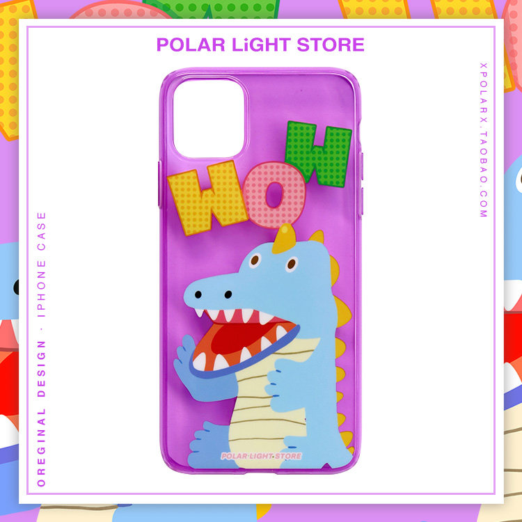 Auras multidinosaur Phibi applies Apple original XS phone 11pro cartoon fluorescent shell iPhonEXRmax