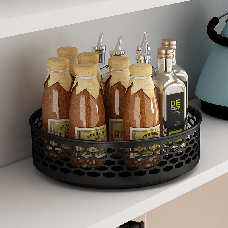 Stainless Steel Kitchen Supplies Household Daquan Multi-functional Rotary Shelf Seasoning Rack Storage Artifact Storage Box