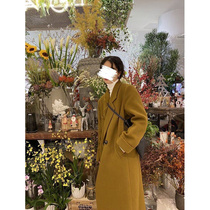 Autumn and winter 2021 new small man woolen jacket woolen coat female Hepburn style long Japanese thickening