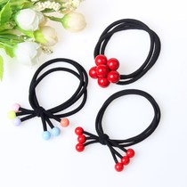 Hair circle sweet fashionable girl size tie head rope head rope Big red simple ball ball hair jewelry durable beads