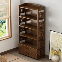 Small cabinet for tea leaves Bogu rack Tea set rack New Chinese tea room shelf Tea cabinet living room display storage