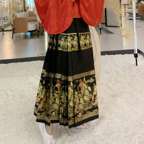 Improved makeup flower horse skirt Hanfu Ming autumn and winter jacket skirt set one-piece thick warm fairy Hanfu original