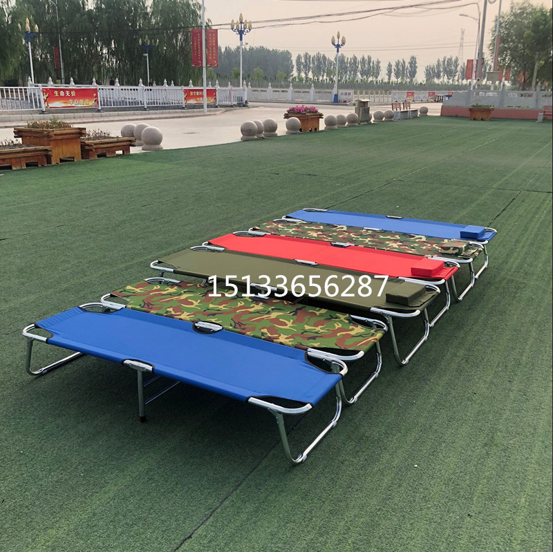 Folding Bedsheet Human Office Lunch Break Bed Hospital Escort Bed Outdoor Convenient Walking Army Bed Children Simple Bed Iron Frame Bed
