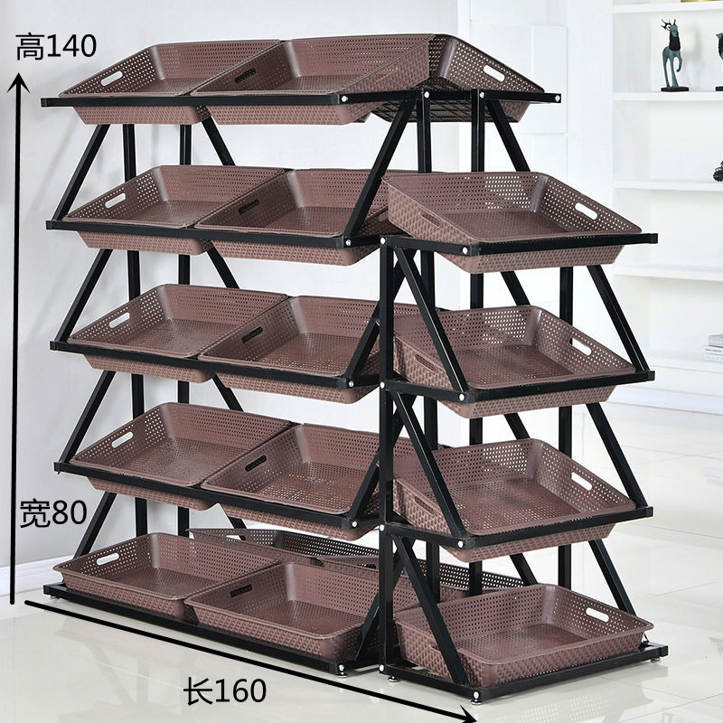 Fruit Vegetable Shelving Show Shelves Supermarket Fruit Shelf Creative Multilayer Water Fruit Shop Commercial Fresh Fruit And Vegetable Racks